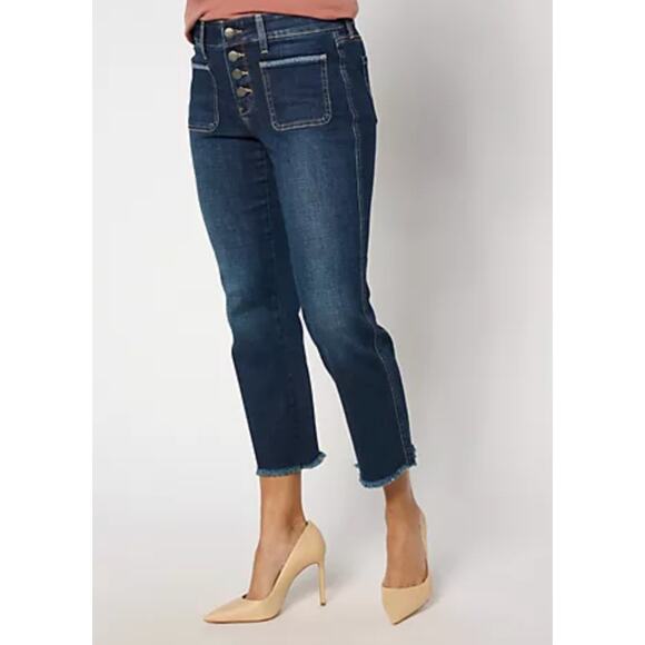 NYDJ Marilyn Ankle Embroidered Denim Jeans Lotus Gardens Womens 24W Petite New - Picture 3 of 15